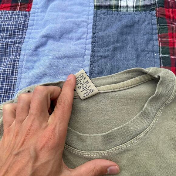 Perfect Vintage 00s Y2K Olive Green Blank GAP Tee Shirt - Picture 5 of 7